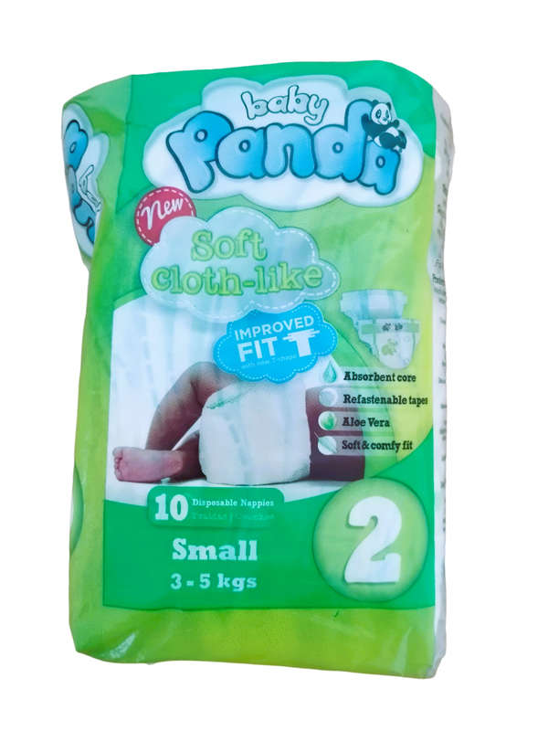 Panda Disposable Nappies Small Size 2 - 10's