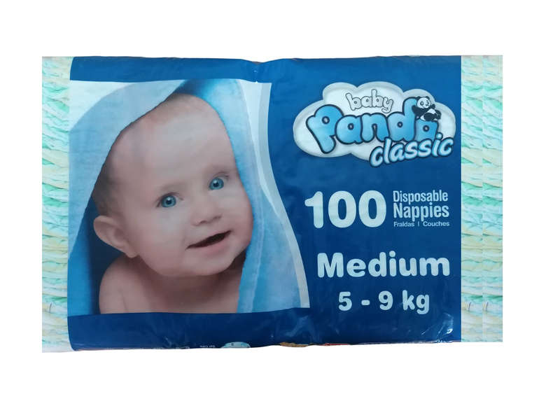 Panda Classic Disposable Nappies Medium 100's
