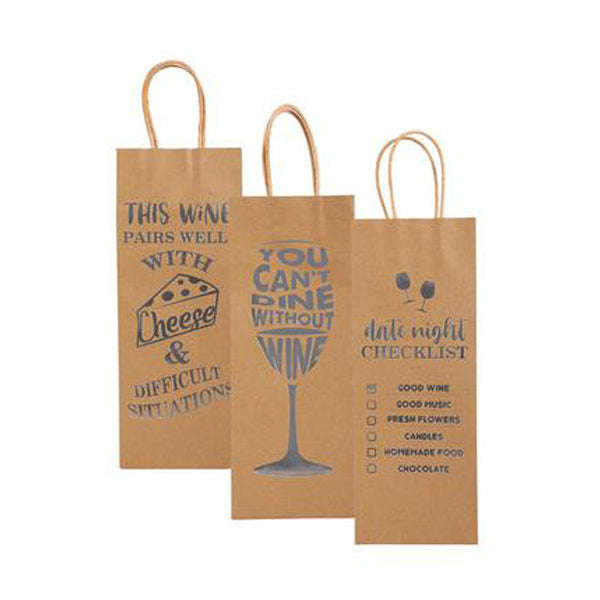 English Words Wine Gift Bags 13x33cm