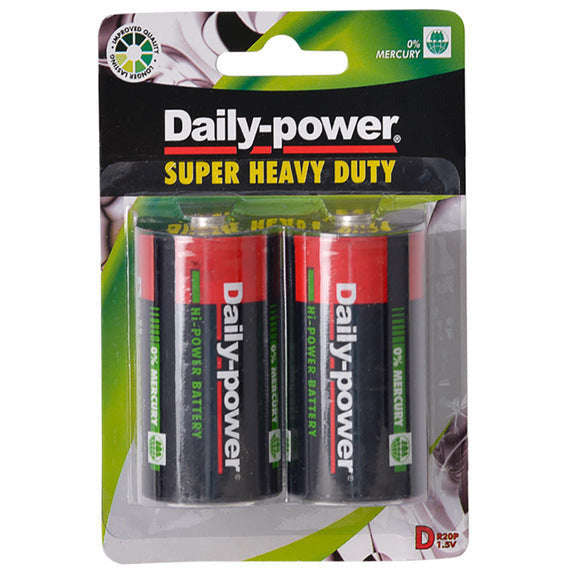Super Heavy Duty Batteries Size D- Pack of 2