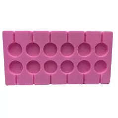 Silicone Lollipop Mould Pink 12 Piece