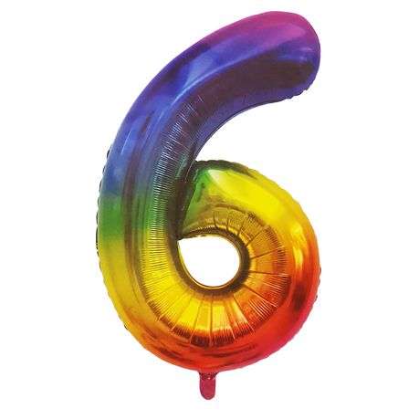 Rainbow Number Helium Balloon 106cm