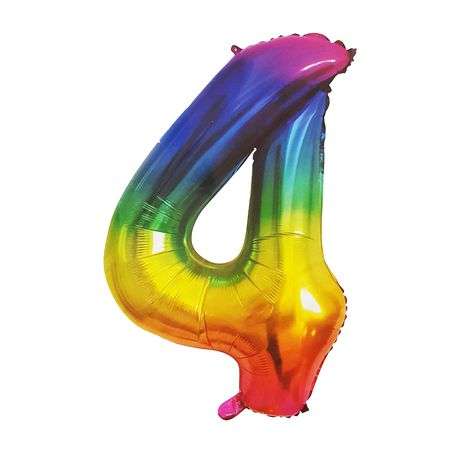 Rainbow Number Helium Balloon 106cm