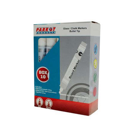 Parrot Glass / Chalkboard Markers (White Box 10)
