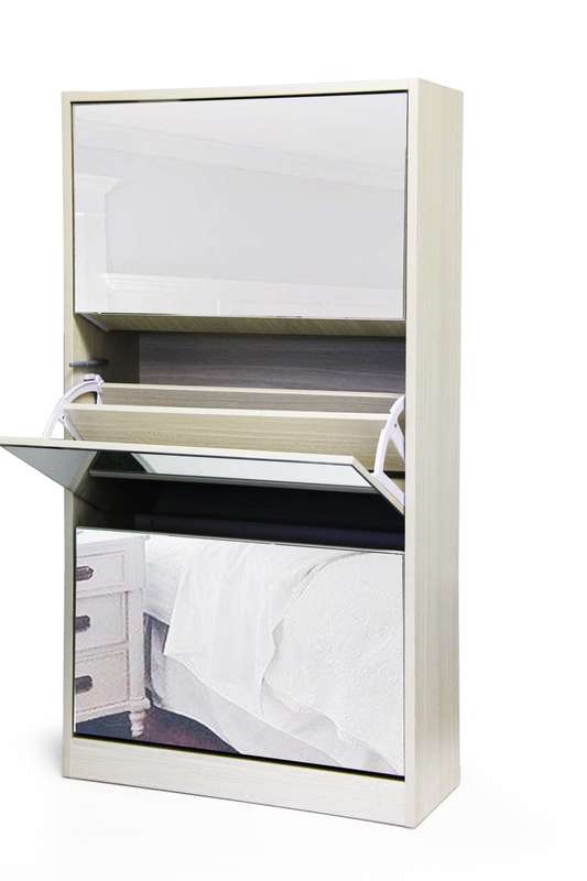 Suite Lifestyle - Mirror Shoe Cabinet - 3 Tier-COLLECTION ONLY