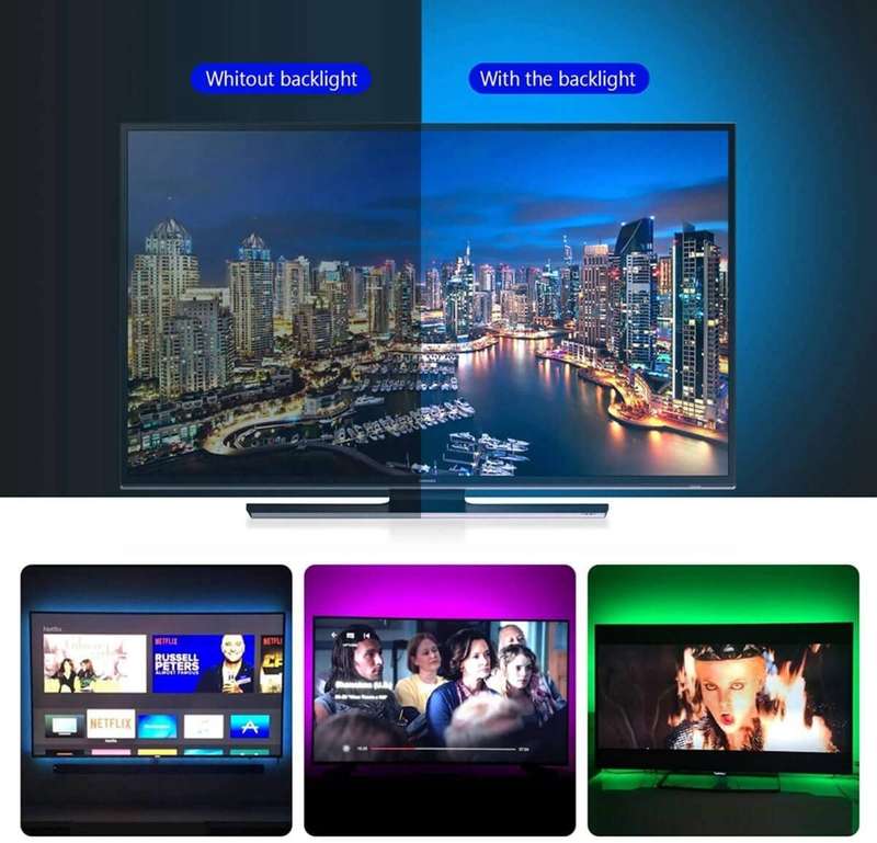 5V USB RGB LED LIGHT STRIP WITH REMOTE CONTROLLER - 2M LED STRIP LIGHT