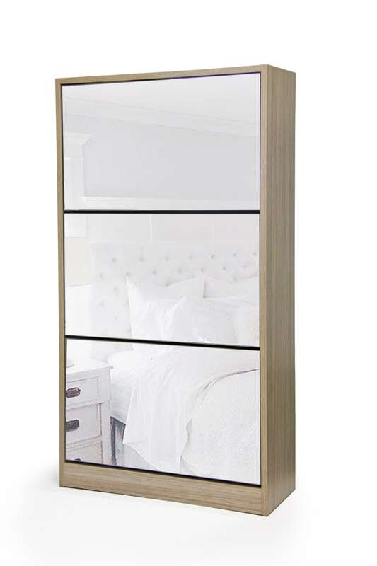 Suite Lifestyle - Mirror Shoe Cabinet - 3 Tier-COLLECTION ONLY