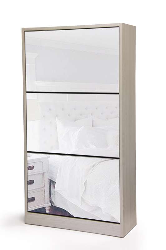 Suite Lifestyle - Mirror Shoe Cabinet - 3 Tier-COLLECTION ONLY