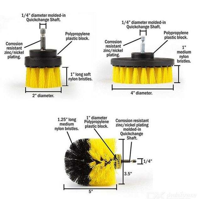 Biggar 3Pcs Drill Brush Set