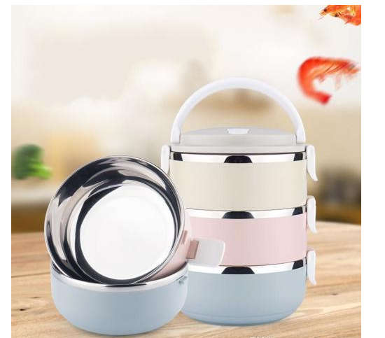 3 Layer Stainless Steel Lunch Box with Thermal Food Insulated Container