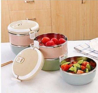 3 Layer Stainless Steel Lunch Box with Thermal Food Insulated Container