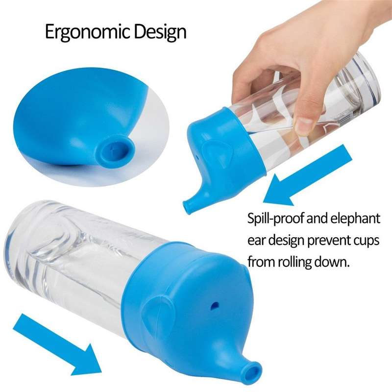 2pcs Elephant Spill Proof Food-Grade Silicone Sippy Lids for Kids