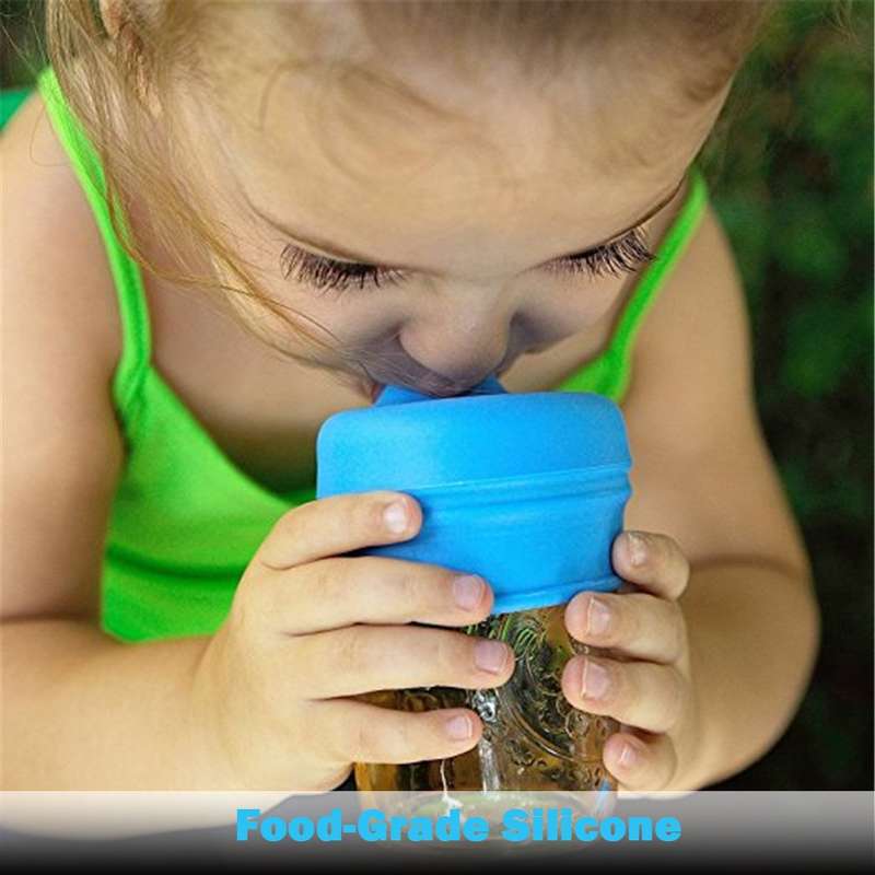 2pcs Elephant Spill Proof Food-Grade Silicone Sippy Lids for Kids