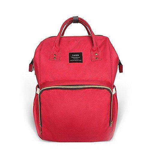 Water-proof Multi-Function Nappy Backpack - red