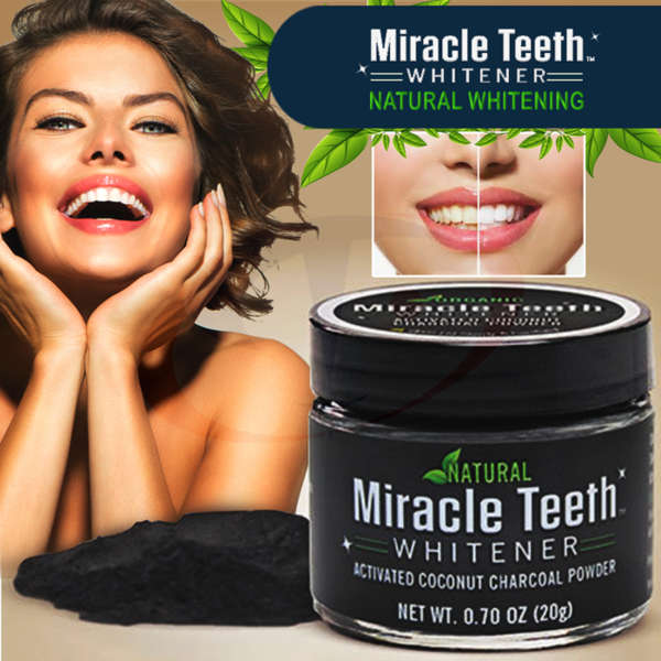 Christmas Sale-Natural Miracle Teeth Whitener With Activated Coconut Charcoal