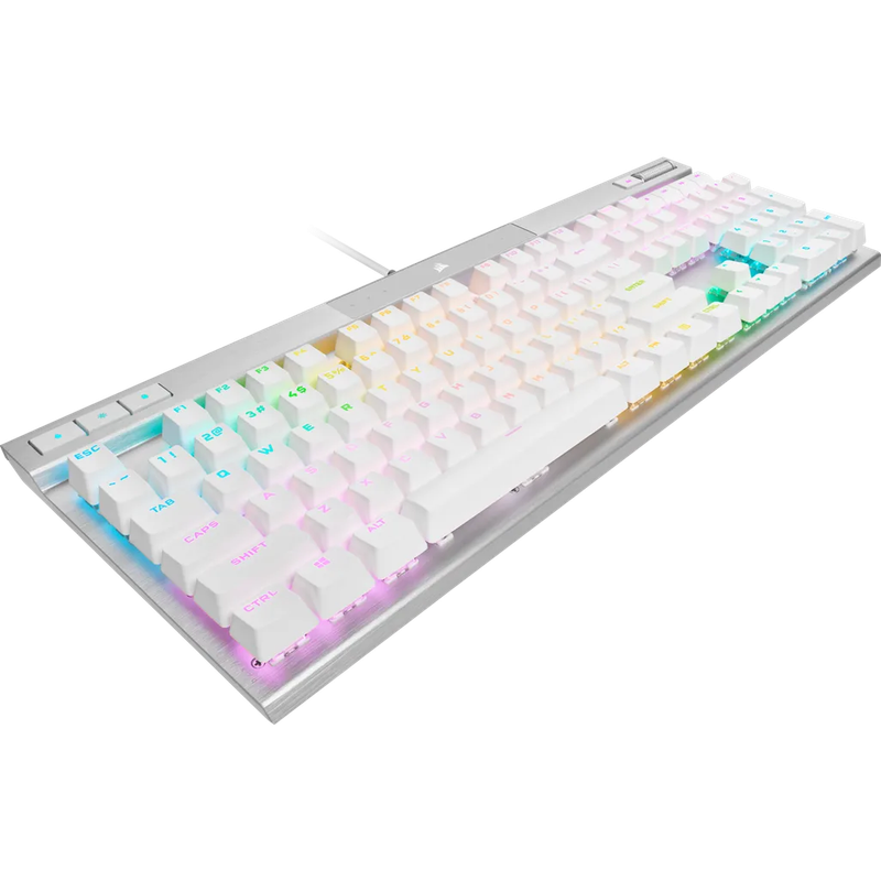 Corsair K70 PRO RGB Optical-Mechanical Gaming Keyboard - Corsair OPX switches - White