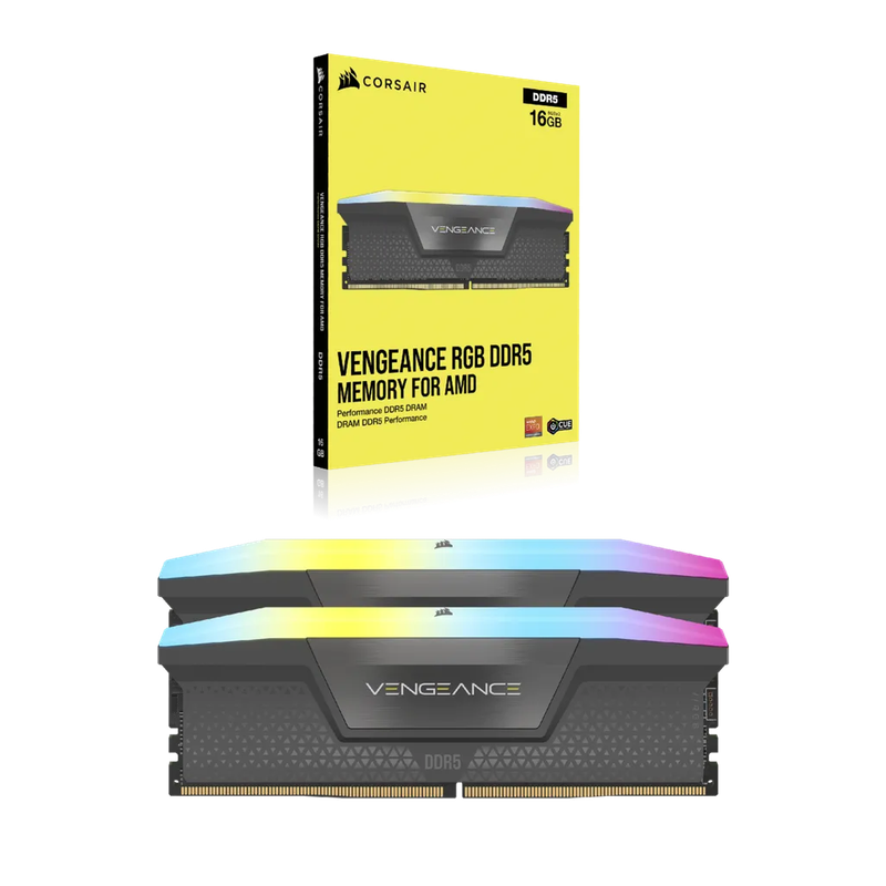 Corsair VENGEANCE® RGB AMD EXPO64GB (2 x 32GB) DDR5 DRAM 5200MHz C40 Memory Kit; 40-40-40-77; 1....