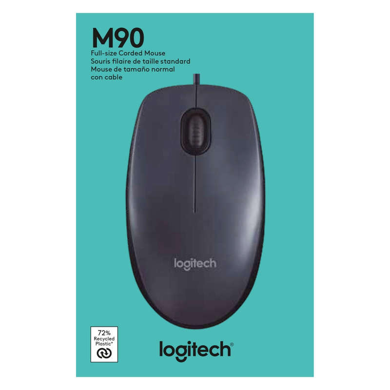 Logitech® Mouse M90 - GREY - USB - N/A - EWR2 - HENDRIX CLOSED BOX M90