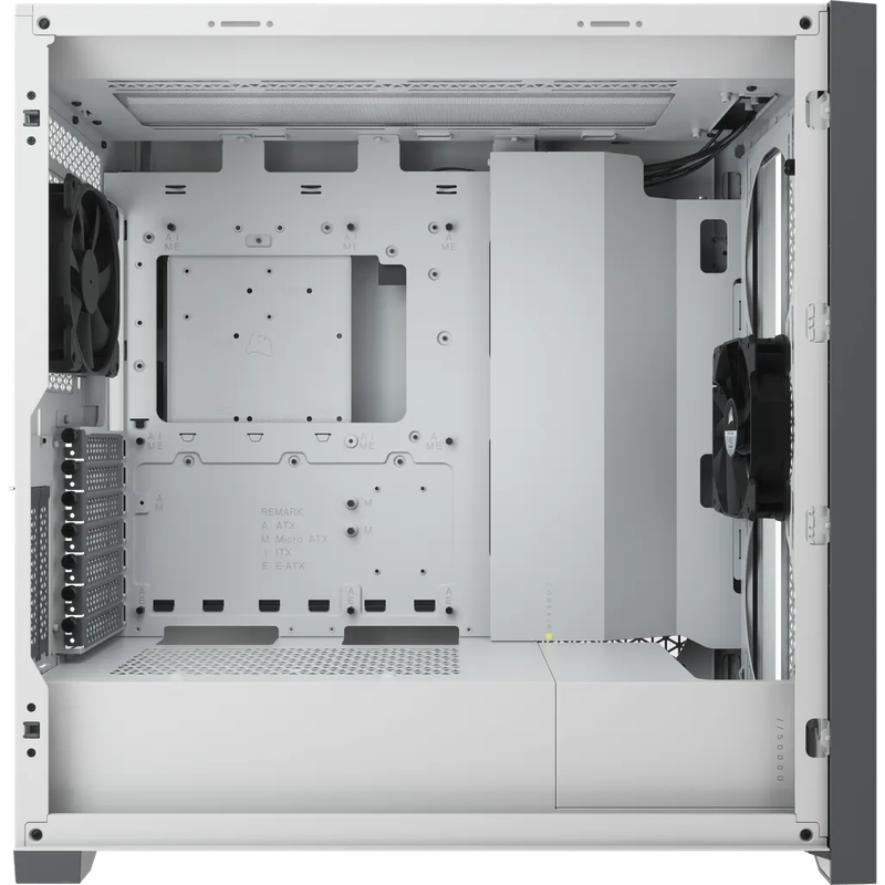 5000D Airflow Tempered Glass Mid-Tower; White - 4x3.5''; 2x2.5''; Up to 360mm Liquid Coolers - AT...