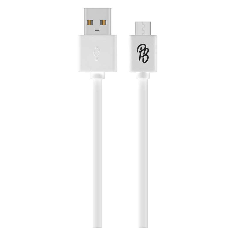 Pro Bass Power series Boxed round Micro USB Cable- White