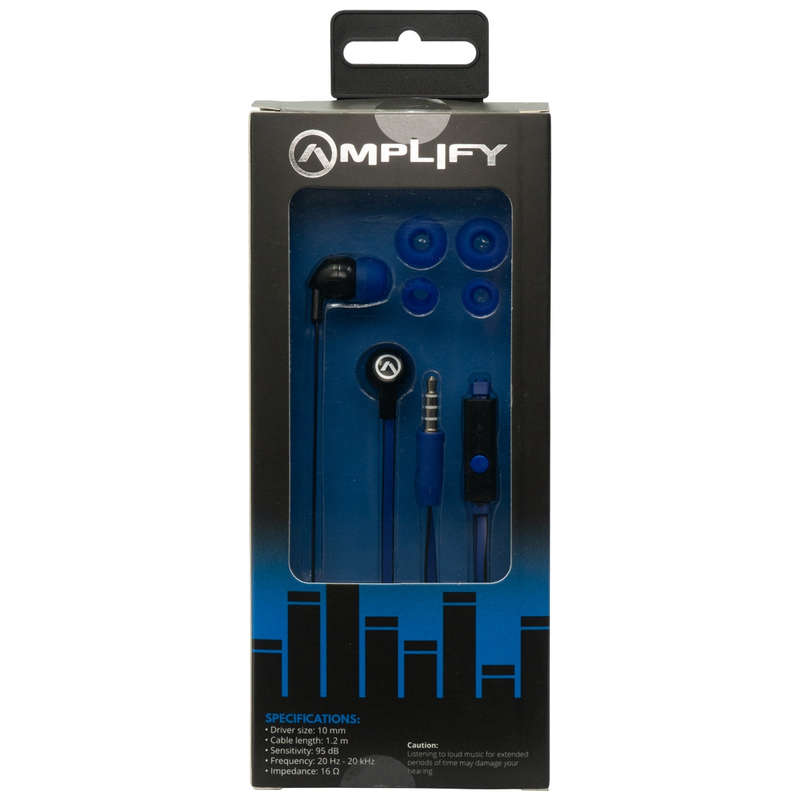 Amplify Vibe series earphones with Mic Black and Blue