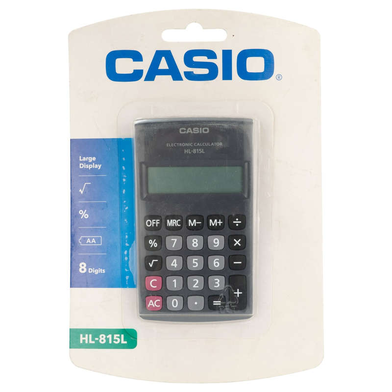 Casio HL 815 Pocket Calculator - Black