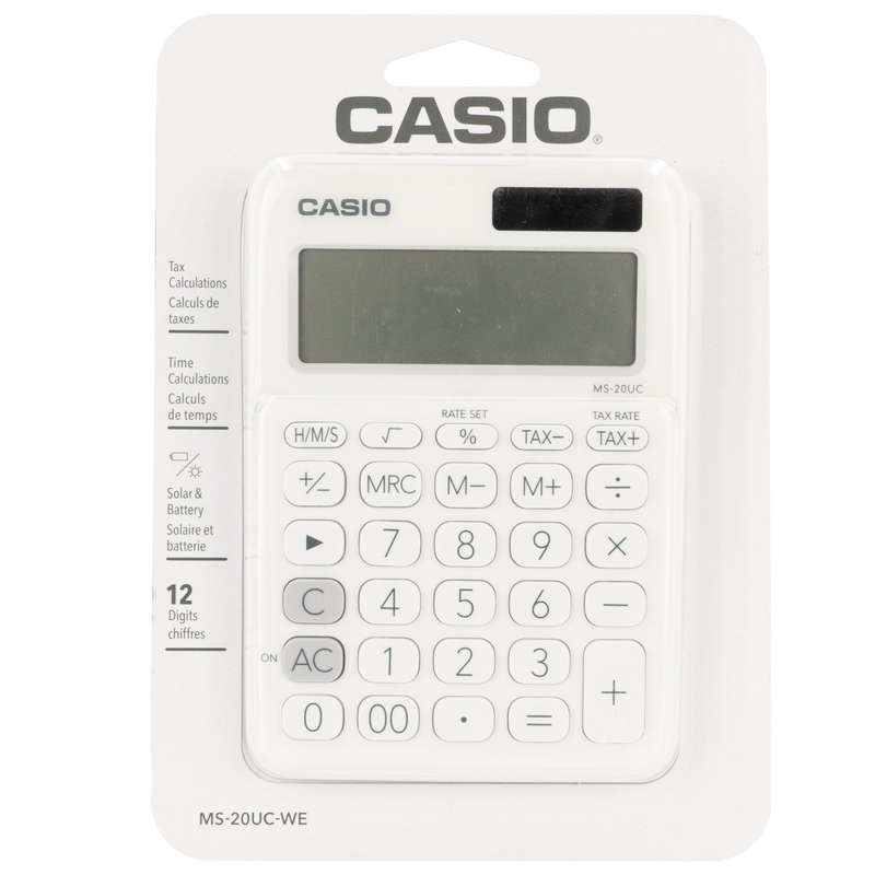 Casio MS-20UC - Desktop calculator 12 Digit - White