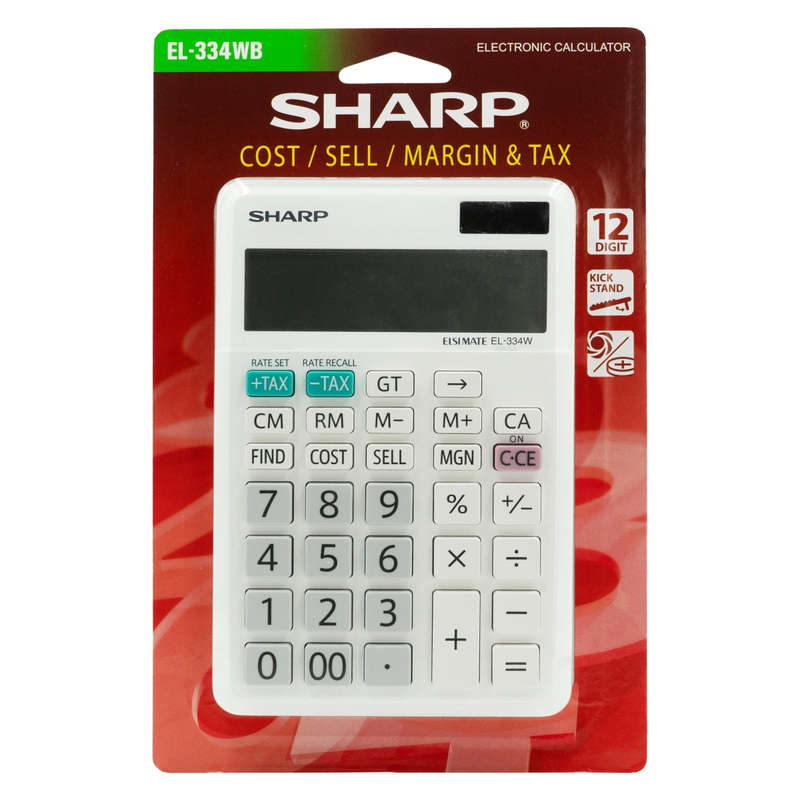 Sharp ElsiMate EL334WB - 12 Digit desk Calculator