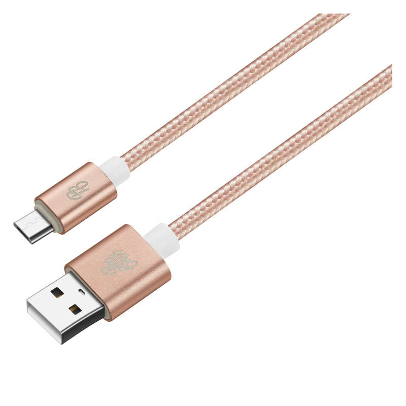 Pro Bass Braided series Micro USB cable pastel pink 1.5m