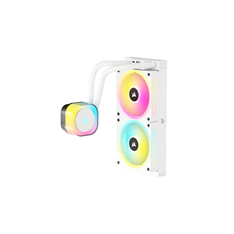 CORSAIR iCUE LINK H100i RGB Liquid CPU Cooler - QX120 RGB Fans - White - 240mm Radiator - Fits In...