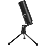 LORGAR Voicer 521, Gaming Microphone, Black, USB condenser mic with Volume Knob, 3.5MM headphonej...