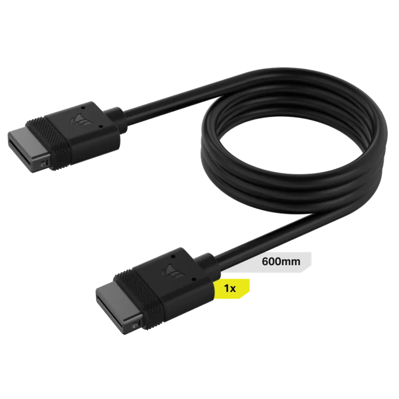 CORSAIR iCUE LINK Cable; 1x 600mm with Straight connectors; Black