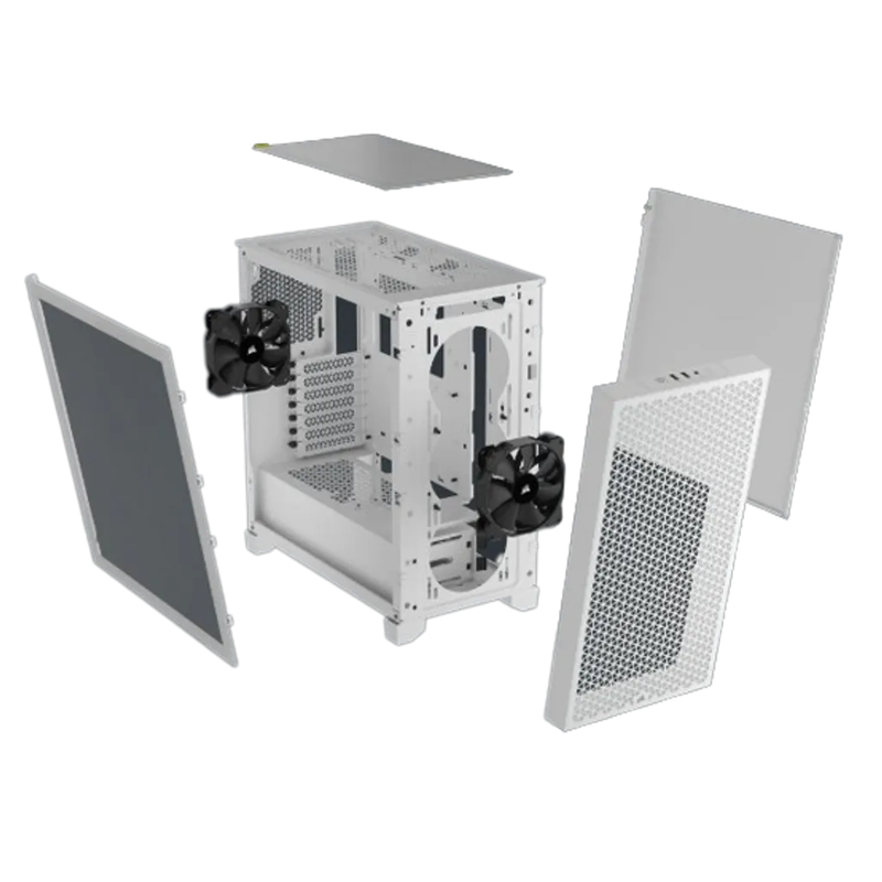 3000D Tempered Glass Mid-Tower- White