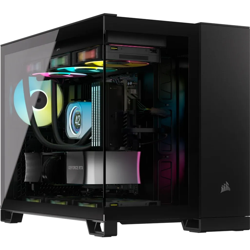 2500D AIRFLOW Micro ATX Dual Chamber PC Case; Black