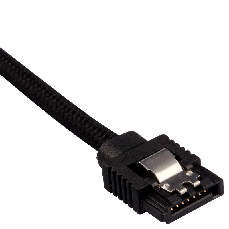 Corsair Premium Sleeved SATA Data Cable Set with Straight Connectors; Black; 30cm