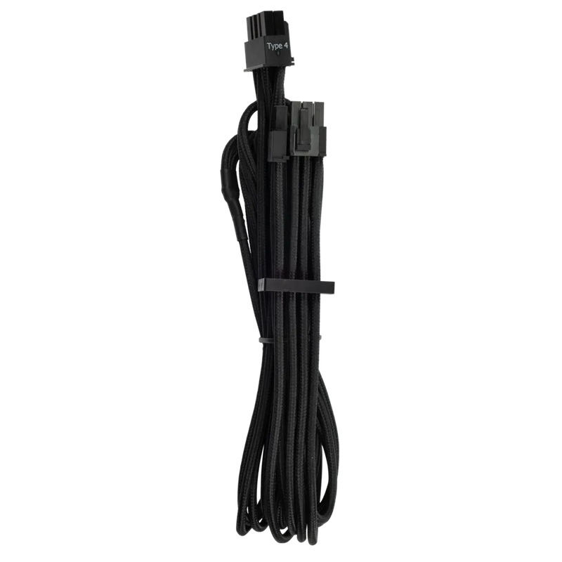 Corsair Premium Individually Sleeved PCIe Cables (Single Connector) Type 4 Gen 4  Black