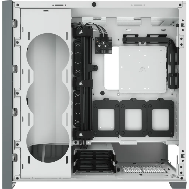5000D Airflow Tempered Glass Mid-Tower; White - 4x3.5''; 2x2.5''; Up to 360mm Liquid Coolers - AT...