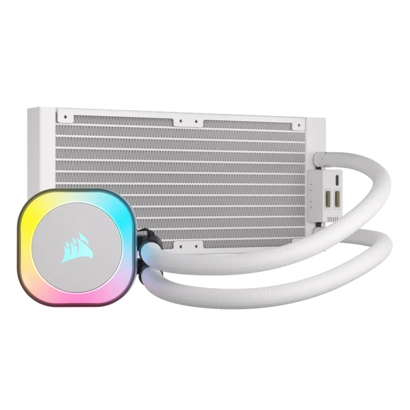 CORSAIR iCUE LINK H100i RGB Liquid CPU Cooler - QX120 RGB Fans - White - 240mm Radiator - Fits In...