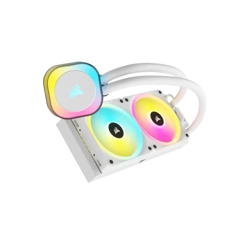CORSAIR iCUE LINK H100i RGB Liquid CPU Cooler - QX120 RGB Fans - White - 240mm Radiator - Fits In...