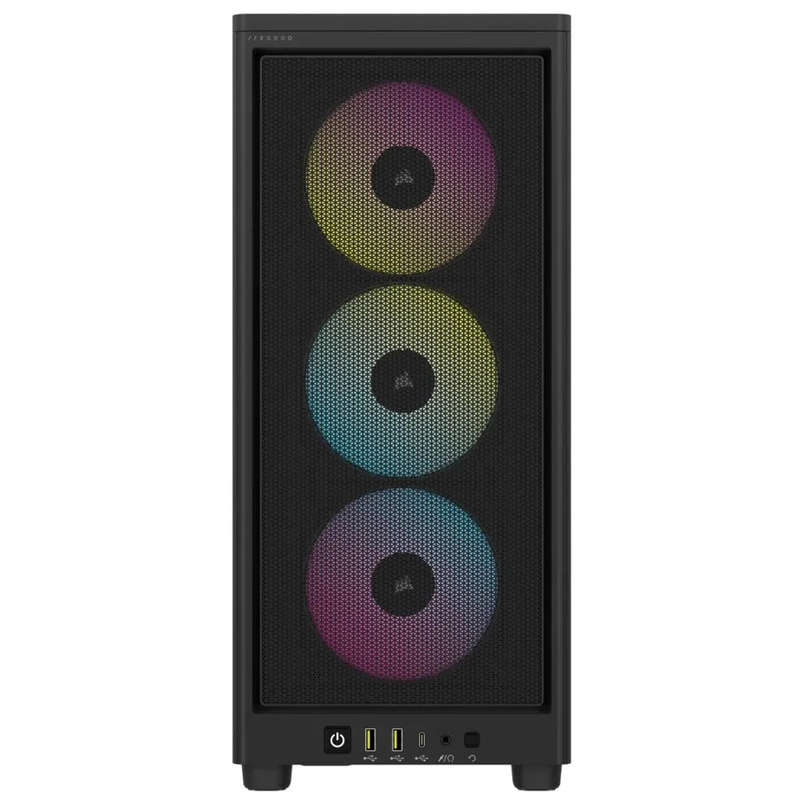2000D ICUE Airflow Tempered Glass Mid-Tower; Black; AF Slim fans/SF PSU only