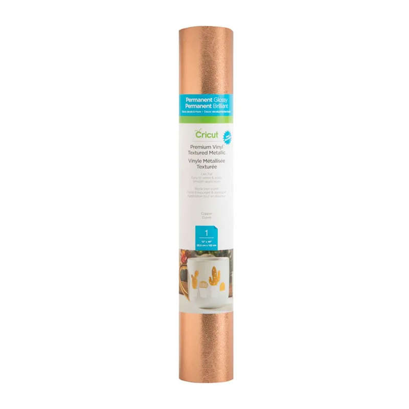 2005231: Cricut Premium Vinyl perm 30.5 cm x 122 cm (Textured Metallic Copper)