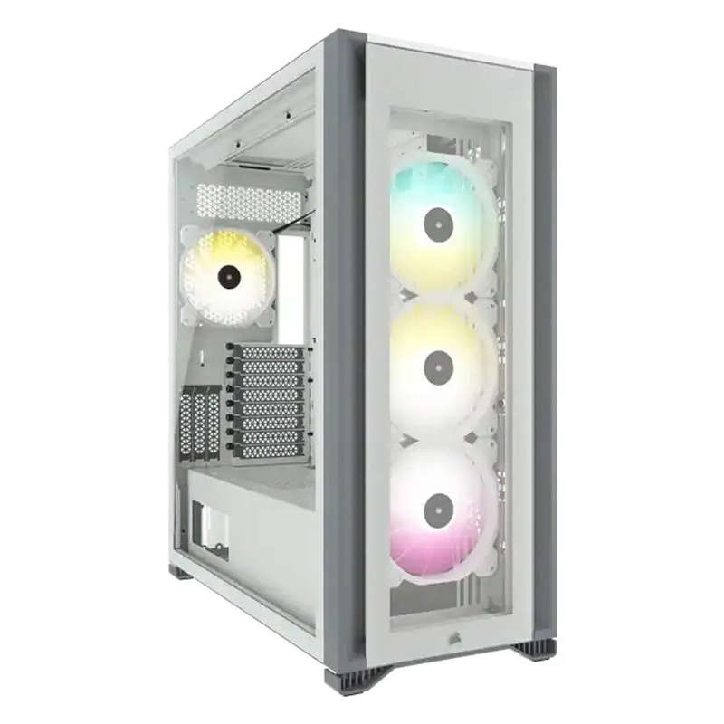 iCUE 7000X RGB Tempered Glass Full Tower Smart Case; White - Includes Fan and RGB Controller Comm...