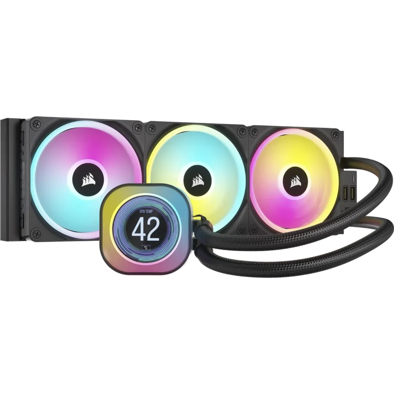 CORSAIR iCUE LINK H150i LCD Liquid CPU Cooler - QX120 RGB Fans - 360mm Radiator - Fits Intel® LG...