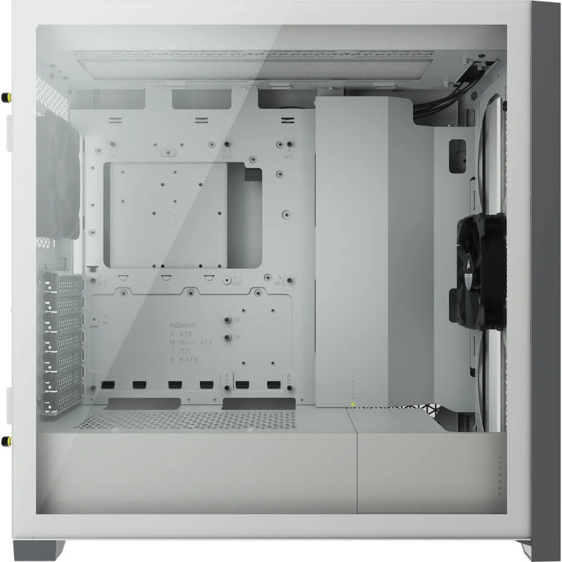 5000D Airflow Tempered Glass Mid-Tower; White - 4x3.5''; 2x2.5''; Up to 360mm Liquid Coolers - AT...