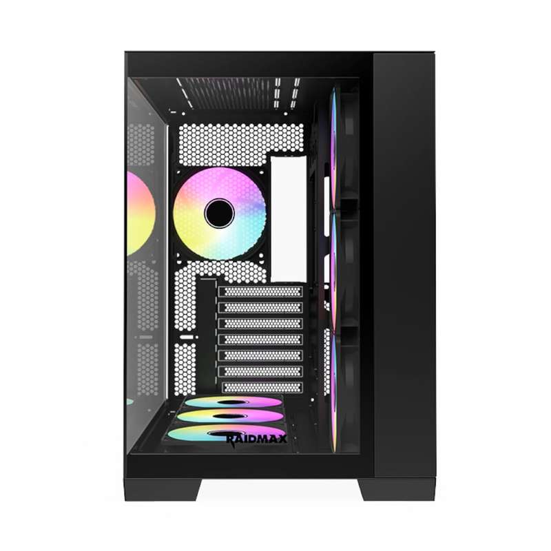 Raidmax I610 ATX | Micro-ATX | ITX ARGB Mid-Tower Dual Chamber Gaming Chassis - Black