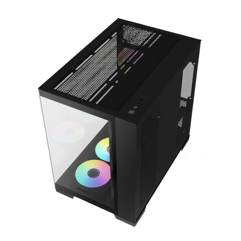 Raidmax I610 ATX | Micro-ATX | ITX ARGB Mid-Tower Dual Chamber Gaming Chassis - Black