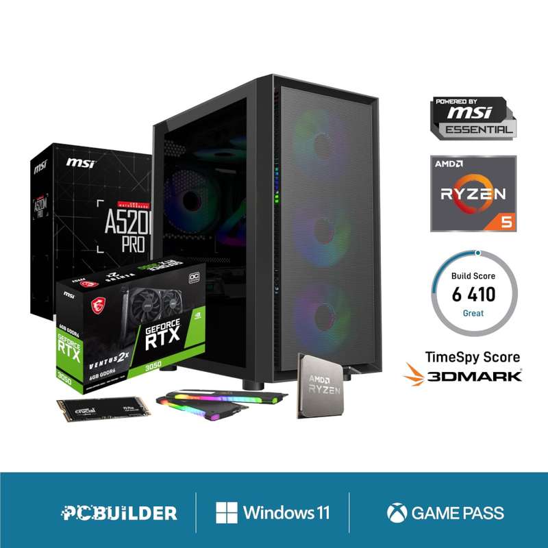 PCBuilder AMD Ryzen 5 5500 SCOUT Windows 11 Gaming PC