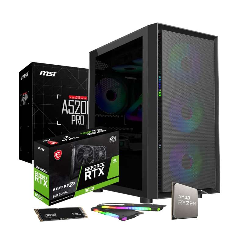 PCBuilder AMD Ryzen 5 5500 SCOUT Windows 11 Gaming PC