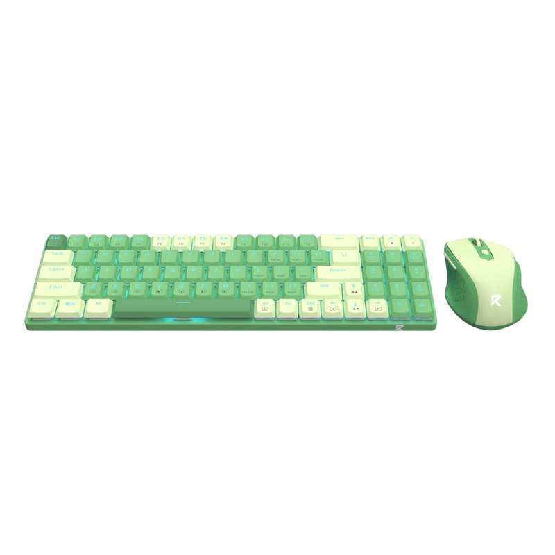 Redragon BS8772 Wireless Keyboard and Mouse Combo - Green/White