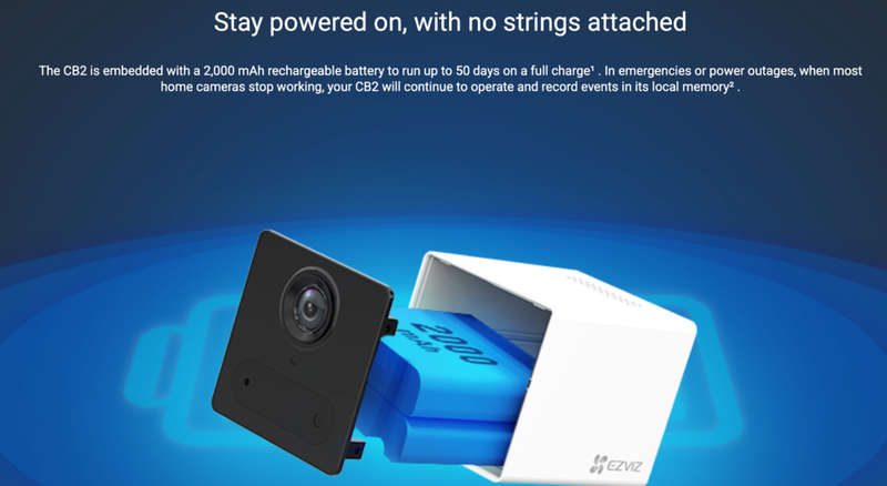 EZVIZ CB2 White Rechargeable Portable 1080p Smart Home WiFi Battery Camera